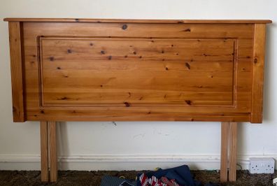 Solid Pine Headboard & Matching 4-Drawer Locker