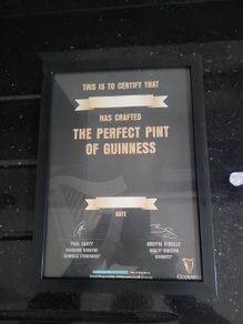 guinness home bar cert perfect pint pulled