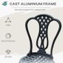 3 Piece Small Patio Furnture Cast Aluminium Bistro Set Garden Outdoor Table and Chairs Shabby Chic Style Image 2