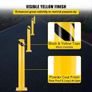 Safety Bollard, 42 Inch Height Bollard Post, 5.5 Inch Diameter Steel Pipe Safety Bollard Post, Yellow Steel Bollard, Steel Safety Bollard with 8 Anchor Bolts, Image 5