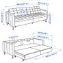 Ikea Landskrona 3-seat sofa-bed, Dark grey/wood sofa bed Image 4