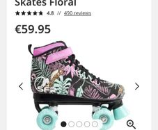SFR Vision Canvas Kids Roller Skates Floral