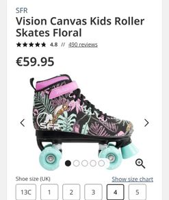 SFR Vision Canvas Kids Roller Skates Floral
