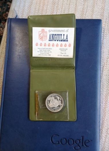 Anguilla  Proof Silver Coin  2 Dollar