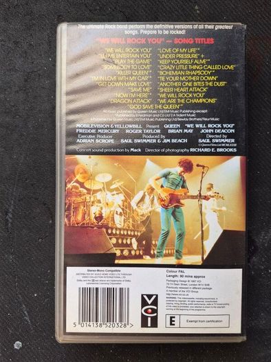 Queen We Will Rock You Video VHS