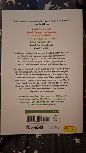 Food for Life the New Science of Eating Well by Tim Spector