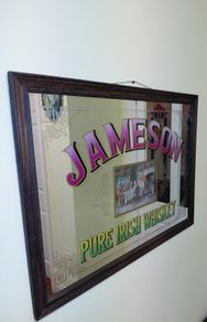 Original 1970s Large Jameson Irish Whiskey Mirror