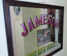 Original 1970s Large Jameson Irish Whiskey Mirror