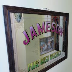 Original 1970s Large Jameson Irish Whiskey Mirror