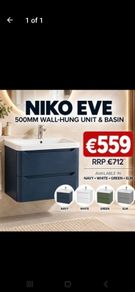 EVE 50 wall hung 2 drawer unit and basin