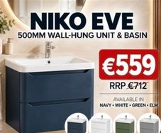 EVE 50 wall hung 2 drawer unit and basin