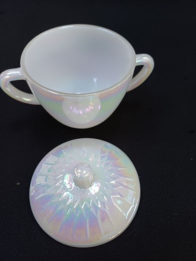 Vintage Moonglow Iridescent Lidded Sugar Bowl