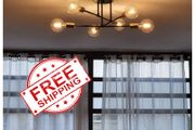 NEW SALE | Vintage Sputnik Ceiling Light, bringing luxury and comfort to your space in an instant under the warm light of E27 Edison bulb Modern Black 4-Light Chandelier, Recommend to use Edison Light Bulbs ( pls Search Bulb ASIN: B08G4YN3TJ) E27 lamphold