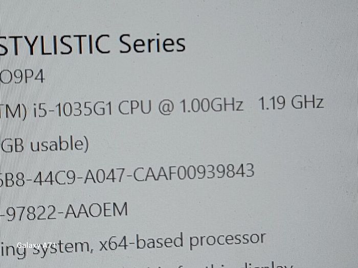 Fujitsu Lifebook Stylistic Series, Model A1530,  Intel Core i5-1035G1 CPU, 1.19GHz, 8GB Ram, 300GB SSD, Windows 10, Microsoft Edge, Chrome and VLC