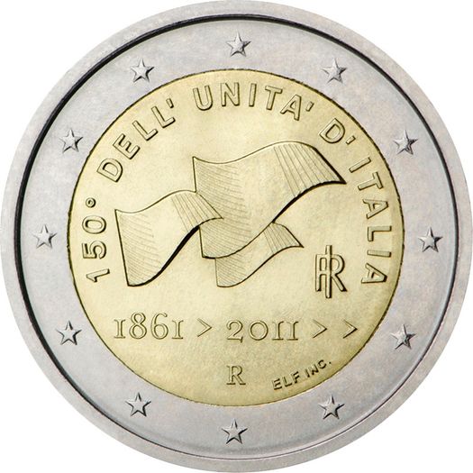 Italy 2 Euro Commemorative Coin 2011 - 150th Anniversary of the Unification of Italy. Uncirculated.