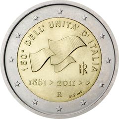 Italy 2 Euro Commemorative Coin 2011 - 150th Anniversary of the Unification of Italy. Uncirculated.