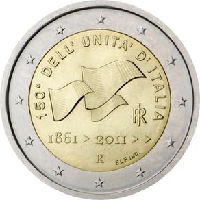 Italy 2 Euro Commemorative Coin 2011 - 150th Anniversary of the Unification of Italy. Uncirculated.