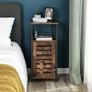 Cabinet Industrial Style Bedside Table Louvered Door Image 3