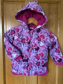 Girl's Winter Coat | Heart Design | Soft Fleece | 2 years