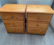 Pair of solid wood bedside table