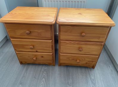 Pair of solid wood bedside table