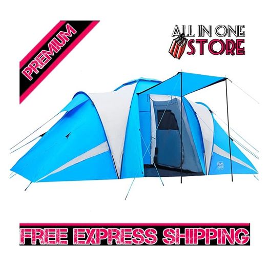Camping Tunnel Tent 4-6 Man Large Family Tent With 2 Bedroom 6 Person Tent 3000mm Waterproof With Living Area 6 Man Tents for Camping Outdoor Hiking UV Protection (FREE SHIPPING)
