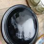 Black glass candlestick, mid century candle holder Image 3