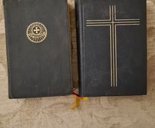 Holy Books.x 2.  1 X Church Choirbuci Catholic Hymn Book. 1 X Boltsmerbuch Fux Due Bible. See Photos.