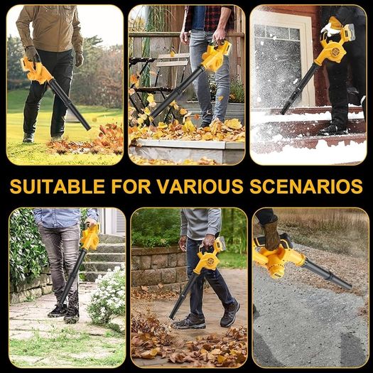 Cordless Leaf Blower Compatible with DeWalt 18V DCB180-201 Batteries (Tool Only, without Battery or Charger, 18,500 RPM, 3.5 m min, Screen, 1.55 kg