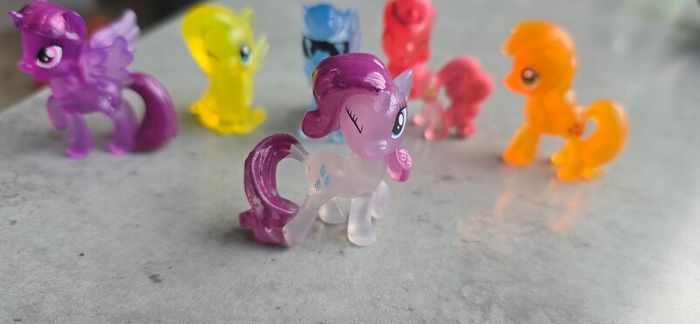 6 x Mane Six mini Figures 2inch transparent MLP G4 My Little Pony