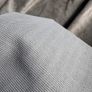 20 metre roll of blue/grey velvet with distressed French print in antique taupe upholstery fabric. Image 4