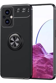 Oppo Reno 8 Lite 5G Case, Anti-Scratch Shockproof Slim Gel Rubber [Protective] Phone Case Cover, Magnetic Ring [Kickstand] With [360 Rotation] Case For Oppo Reno 8 Lite 5G - Black
