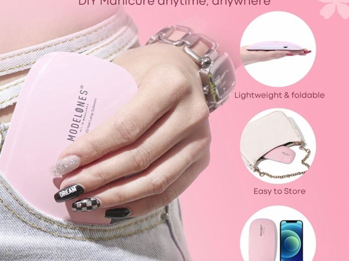 Gel Nail Polish Kit Starter with U V Lamp Portable LED Dryer Lamp, 6 Colors Soak Off Pastel Pink Gel Nail Polish Set/Gel Top & Base Coat/Essential Manicure Tools Nail Art Kit