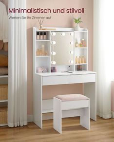 Dressing table with hollywood mirror style LED Lights