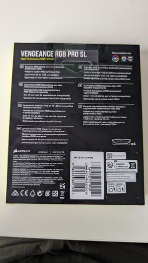 New  - Corsair Vengeance Rgb Pro Sl 64gb (4x16gb) Ddr4 3200mhz C16