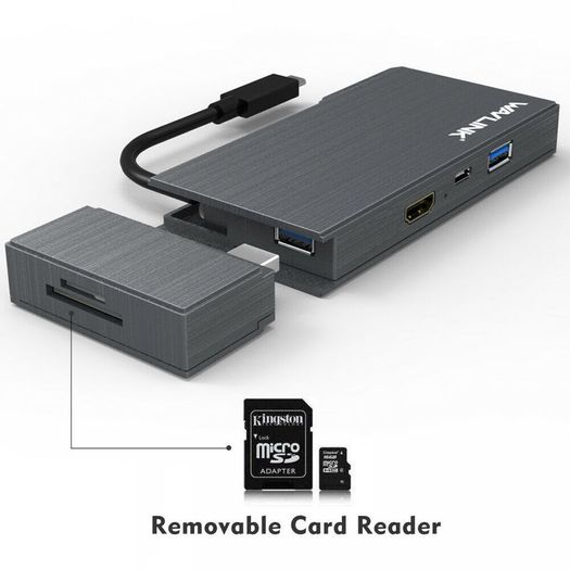 Wavlink USB 3.1 Type-C Mini Docking Station Power Delivery/HDMI UHD 4K/Card Reader/Gigabit Ethernet (Brand New/Warranty)