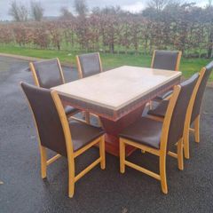 Marble Top Table And Dining Room Chairs