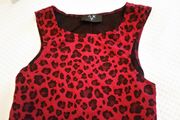 Wine &amp; Black Leopard Print Design Crop Top