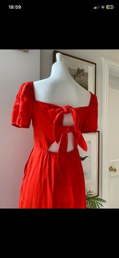 & Other Stories red linen jumpsuit