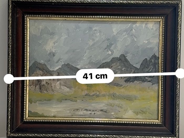 F.E. Nesbitt original signed mountain landscape painting, framed