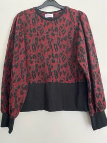 Savida red black leopard sparkly Jumper M