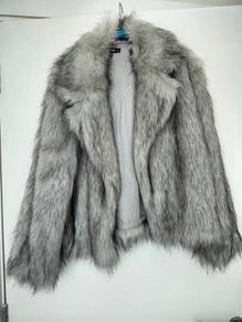 Silver faux fur
