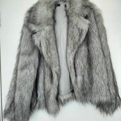 Silver faux fur