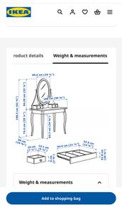 IKEA dressing table with mirror and stool