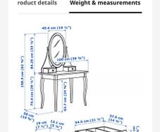IKEA dressing table with mirror and stool