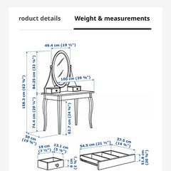 IKEA dressing table with mirror and stool