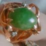 Jade & diamond 14 ct gold Image 2