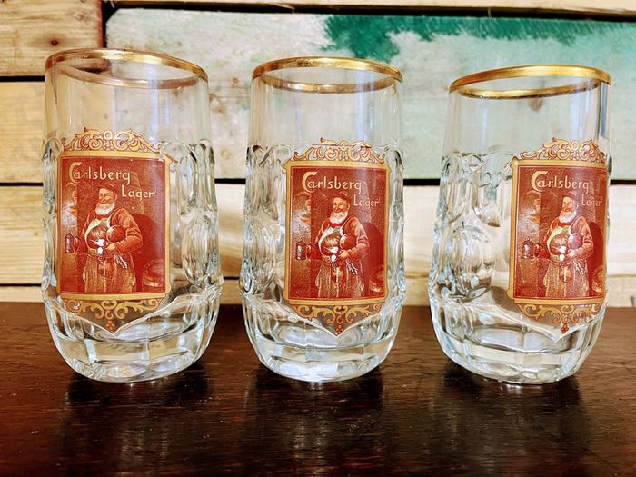 trio of 1970s Vintage  Carlsberg Tankards