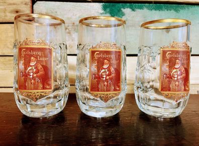 trio of 1970s Vintage  Carlsberg Tankards