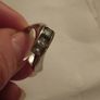 925 sterling silver trilogy ring with blue topaz. Image 3